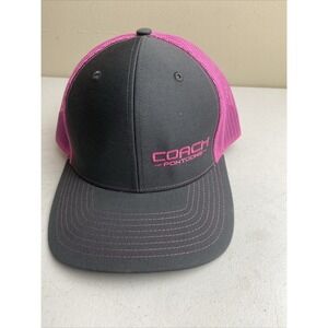 COACH PONTOONS Hat SnapBack Cap Adjustable Mesh Richardson Gray & Pink